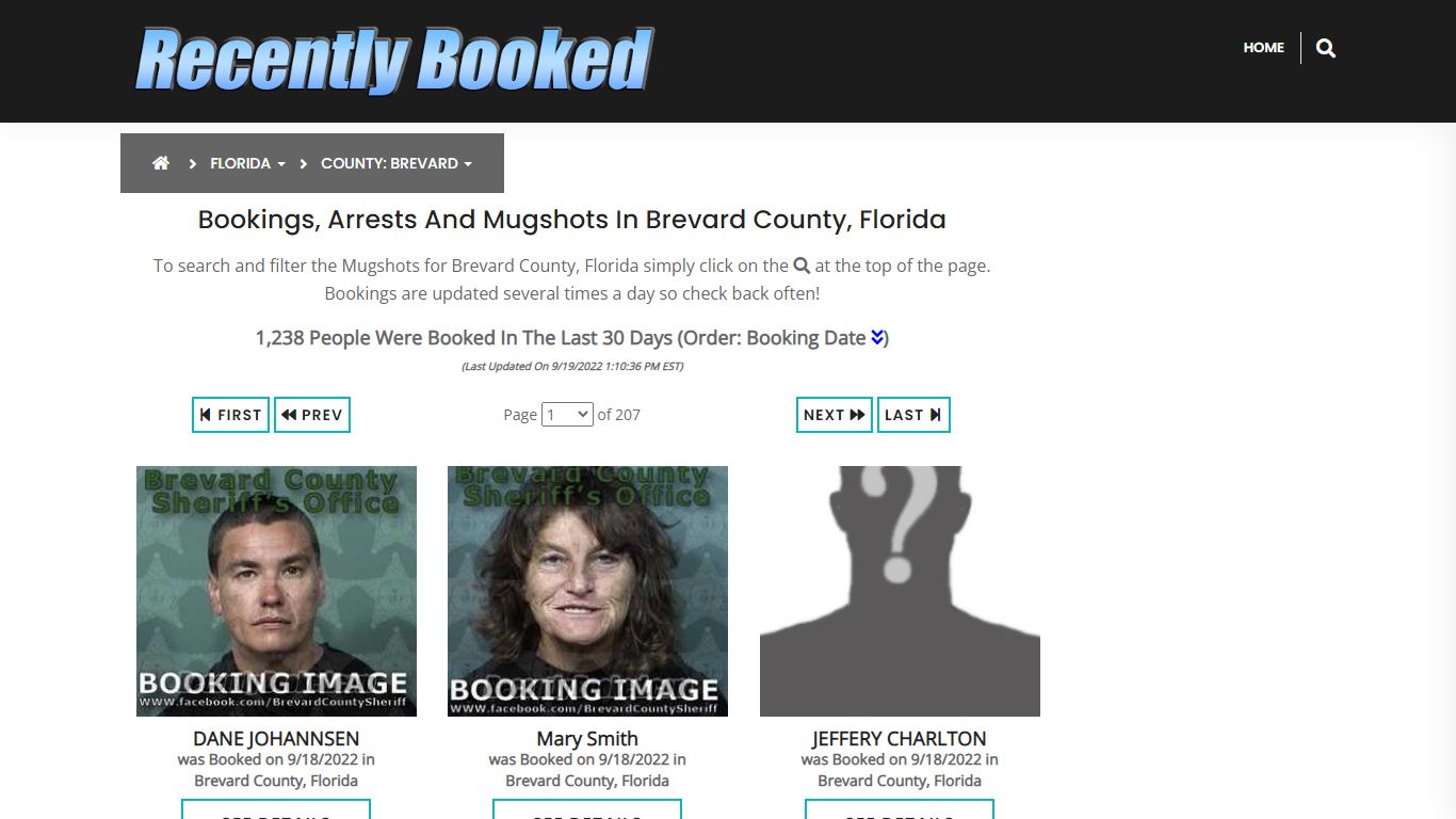 Recent bookings, Arrests, Mugshots in Brevard County, Florida